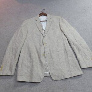 Todd Snyder Blazer 44L Beige Half Lined Linen Herringbone Mayfair Sport Coat